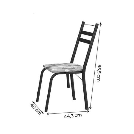 Imagem de Conjunto de Mesa Thais 0,70m com 4 Cadeiras Artefamol Granito / Dark