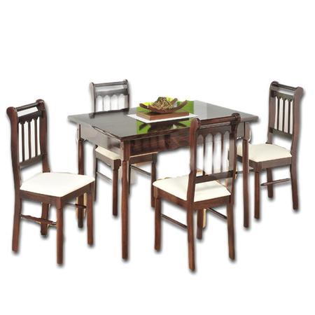 Conjunto de Mesa Madeira NR 1,20m com 4 Cadeiras Nair Imbuia