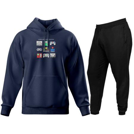 Conjunto de Moletom Blusa de Frio Canguru Capuz Calça Jogger - Relaxado Imagem de Conjunto de Moletom Blusa de Frio Canguru Capuz Calça Jogger