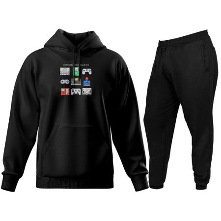 Conjunto de Moletom Blusa de Frio Canguru Capuz Calça Jogger - Relaxado Imagem de Conjunto de Moletom Blusa de Frio Canguru Capuz Calça Jogger