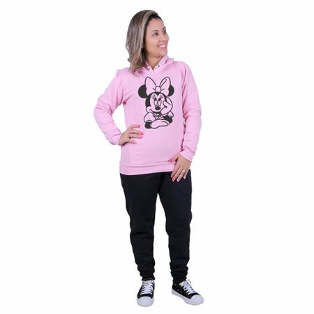 Imagem de Conjunto De Moletom Minnie Blusa E Calça Desenho Animado Da Disney Feminino Adulto E Infantil