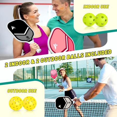 Imagem de Conjunto de pás Pickleball ApexSport Lightweight Fiberglass x2