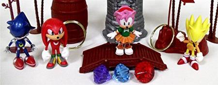 Imagem de Conjunto de peças do Sonic 18 com figuras e acessórios aleatórios do Sonic - pode incluir Super Sonic, Amy Rose, Miles, Tails Prower, Sonic, Metal Sonic e Knuckles