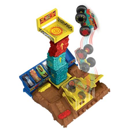 Pista Hot Wheels Monster Trucks Arena Smashers Desafio do Giro