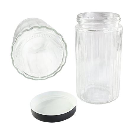 Conjunto de Potes de Mantimentos com 3 Peças de Vidro e Tampa de Inox - Wincy Imagem de Conjunto de Potes de Mantimentos com 3 Peças de Vidro e Tampa de Inox