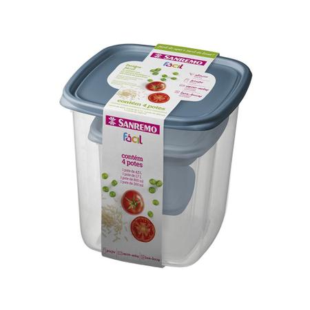 Conjunto De Potes Sanremo 4 Peças Imagem de Conjunto De Potes Sanremo 4 Peças