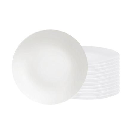 Imagem de Conjunto de Pratos Raso Leonora 12 Peças em Porcelana Branca 25 cm - Tramontina 96010204