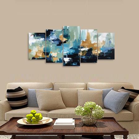 Imagem de Conjunto de Quadros Mosaico 5 Peças Arte Abstrata decorativo