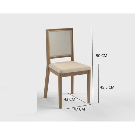 Imagem de Conjunto de Sala de Jantar com Mesa Extensível 4 Cadeiras 120cm Madri Carmo Móveis