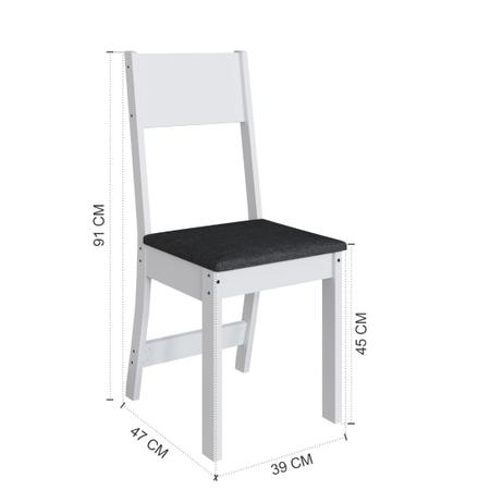 Conjunto De Sala De Jantar Fidelitá Siena Com 6 Cadeiras Branco Assento Preto - Fidelitá Móveis Imagem de Conjunto De Sala De Jantar Fidelitá Siena Com 6 Cadeiras Branco Assento Preto