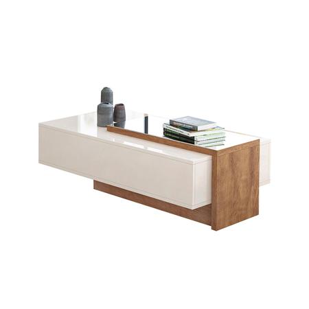 Conjunto de Sala Milão Off White/Amêndoa Aparador e Mesa de Centro com Espelhos - Lukaliam Imagem de Conjunto de Sala Milão Off White/Amêndoa Aparador e Mesa de Centro com Espelhos - Lukaliam