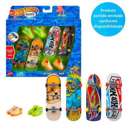 Conjunto de Skate de Dedos Hot Wheels - Pacote Truques Incríveis - 4 Skates - Tony Hawk - Sortido - Mattel Imagem de Conjunto de Skate de Dedos Hot Wheels - Pacote Truques Incríveis - 4 Skates - Tony Hawk - Sortido - Mattel