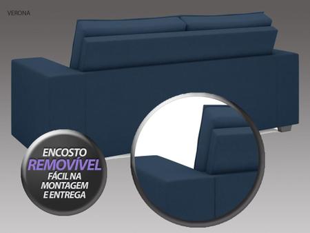 Imagem de Conjunto de Sofá 2 e 3 Lugares Fixo Verona Velosuede Petróleo - NETSOFAS