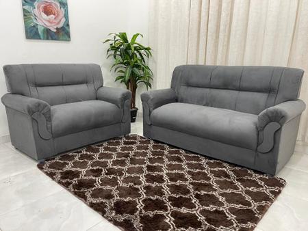 Imagem de Conjunto de sofá 2 x 3 lugares REF 5014 - Cinza Suede