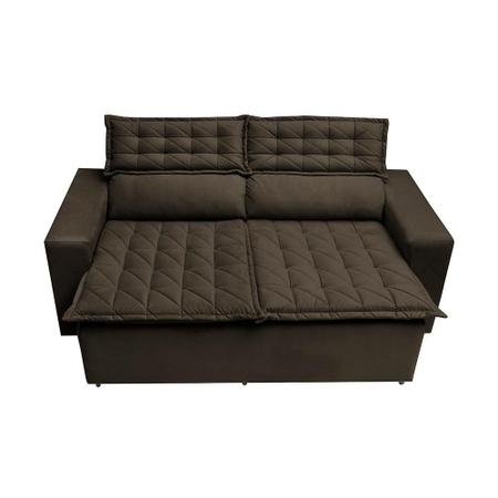 Imagem de Conjunto de Sofá 3 e 2 Lugares Retrátil e Reclinável Cama inBox Slim 2,00x1,50m Velusoft Café