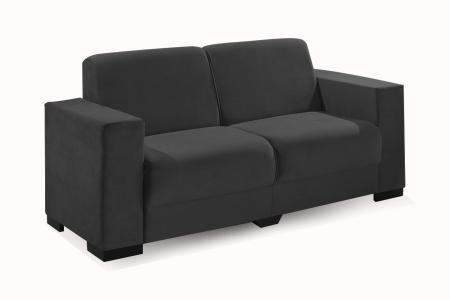 Imagem de Conjunto de Sofas Viena Cinza, 3 e 2 lugares, Tecido Veludo e Espuma 8 cm embutida 1.98m e 1.42m