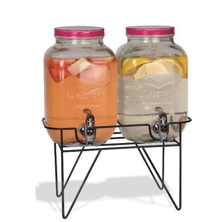 Imagem de Conjunto de suqueira dupla 2 litros cada com suporte tampa pink