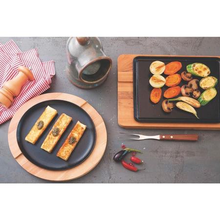 Imagem de Conjunto de tabua de madeira muiracatiara e grill de ferro retn p churrasco env 2 peças  tramontina