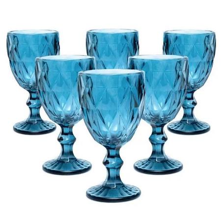 Imagem de Conjunto de Taças para Vinho Vitral Verre AZUL 6 Peças 240ML Mimo STYLE TC19095 6491