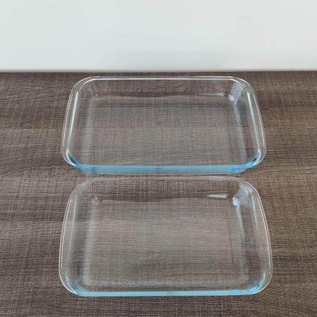 Imagem de Conjunto de Travessas Assadeiras de Vidro Formas Retangulares Sanremo 1,5L e 2,2L