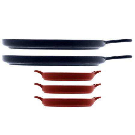 Conjunto de Travessas Para Servir 5 Peças Porcelana Estilo Nórdico - Bon Gourmet Imagem de Conjunto de Travessas Para Servir 5 Peças Porcelana Estilo Nórdico