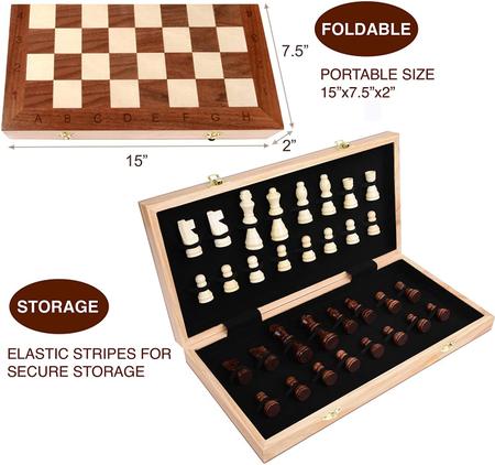 Jogo de xadrez Staunton - peças + tabuleiro + 2 damas extra