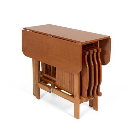 Imagem de Conjunto Dobrável Prático Mesa 4 Cadeiras Soft Mel Bar Cozinha