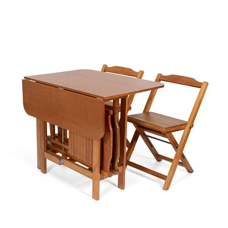 Imagem de Conjunto Dobrável Prático Mesa 4 Cadeiras Soft Mel Bar Cozinha