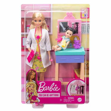 Conjunto Boneca Barbie Loira Profissões Quero Ser Doutora Médica Pediatra -  Com Acessórios Da Profissão E Uma Boneca Paciente Menina - Mattel - Boneca  Barbie - Magazine Luiza