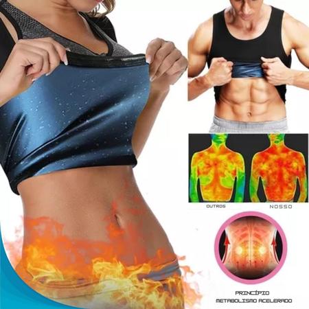 Imagem de Conjunto Efeito Sauna Feminino Queima Gordura Secar Barriga Ideal Para Presente