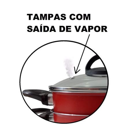 Imagem de Conjunto Essencial 6 peças Vermelho com utensílios