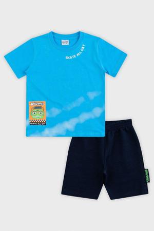 Imagem de Conjunto Fakini Infantil Menino Skate All Day Azul