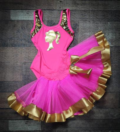 Imagem de Conjunto Fantasia Adulto Body e Saia da Barbie Rosa Pink (Tamanho único) COD.000468