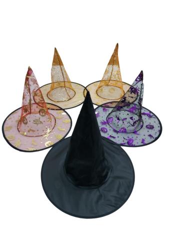 Imagem de Conjunto Fantasia Infantil Body e Saia Halloween de Bruxa Fantasma (Tam 1 ao 10) + Chapéu COD.000305