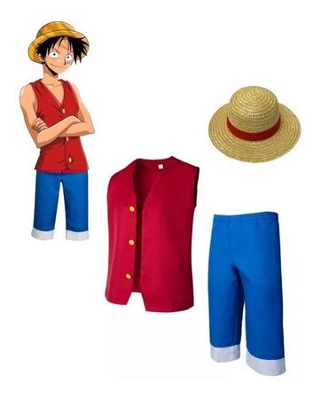 Anime luffy cosplay fantasia filme vermelho traje festa de