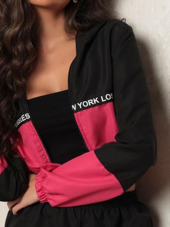 Imagem de Conjunto Feminino corta vento calça + jaqueta tactel esporte moda blogueira