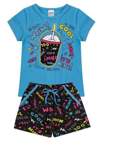 Roupa De Verão Menina Infantil Conjunto Sorvetinho Tam 2 E 3