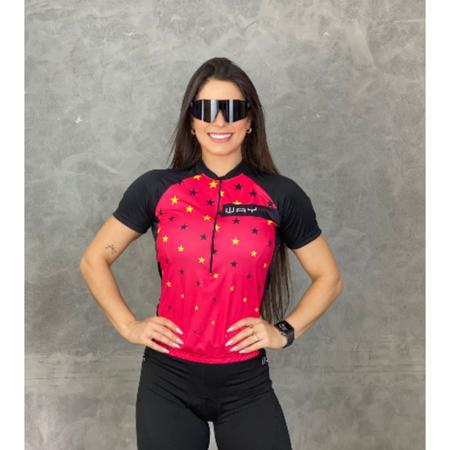 Imagem de Conjunto Feminino de Ciclismo Camisa Manga Curta + Calça Gel