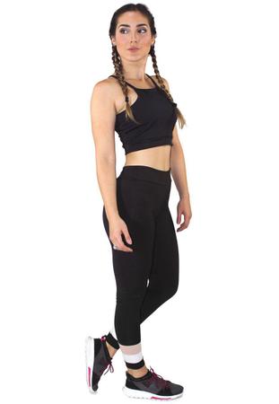 Conjunto fitness Academia Preto detalhes em Rosa - LIVING STAR - Conjunto  de Roupa Fitness - Magazine Luiza