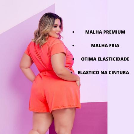 Imagem de Conjunto Feminino Plus Size Blusa e Shorts Suede