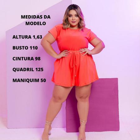 Imagem de Conjunto Feminino Plus Size Blusa e Shorts Suede