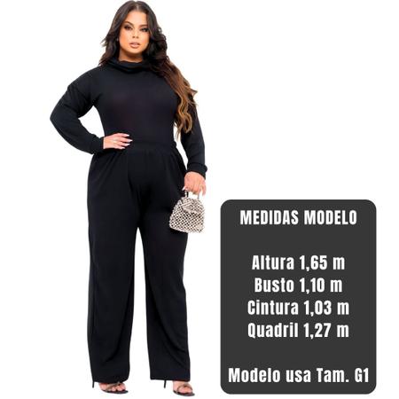 Imagem de Conjunto Feminino Plus Size Calça e Blusa Inverno Quentinho Elegante Linha Premium Luxo