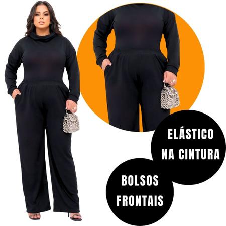 Imagem de Conjunto Feminino Plus Size Calça e Blusa Inverno Quentinho Elegante Linha Premium Luxo