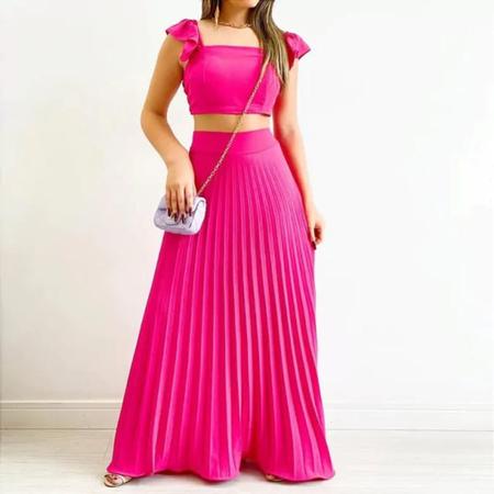 Saia plissada e cropped sales