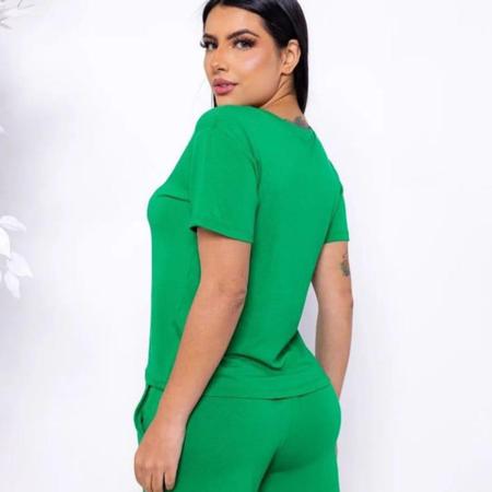 Conjunto Feminino Short e Blusa Malha Elastano Shortinho Verão Dia a Dia Moda Blogueira - Blanco Store Imagem de Conjunto Feminino Short e Blusa Malha Elastano Shortinho Verão Dia a Dia Moda Blogueira