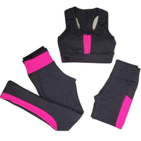 Imagem de Conjunto Fitness Academia Feminino Top com bojo, Short e Legging