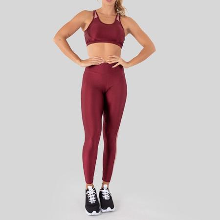 Conjunto Fitness Cal a e Top para Academia Tecido Platinado