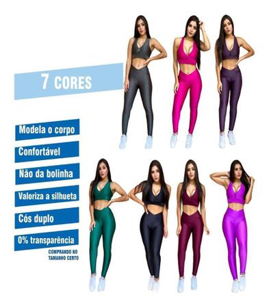Imagem de Conjunto Fitness Feminino Cirre 3d Alta Qualidade Roupa de Academia