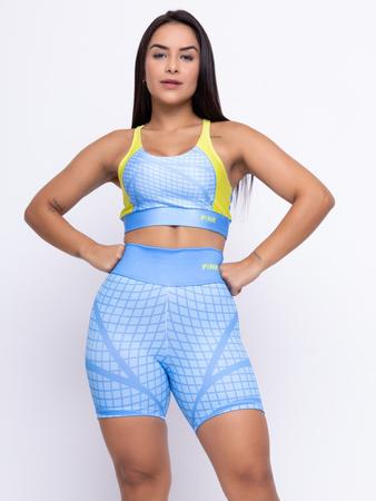 Imagem de Conjunto Fitness Feminino Estampado Top + Short OU Calça Geofusion Suplex