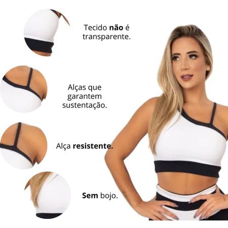 Conjunto Fitness Recorte Branco - Zero Transparência